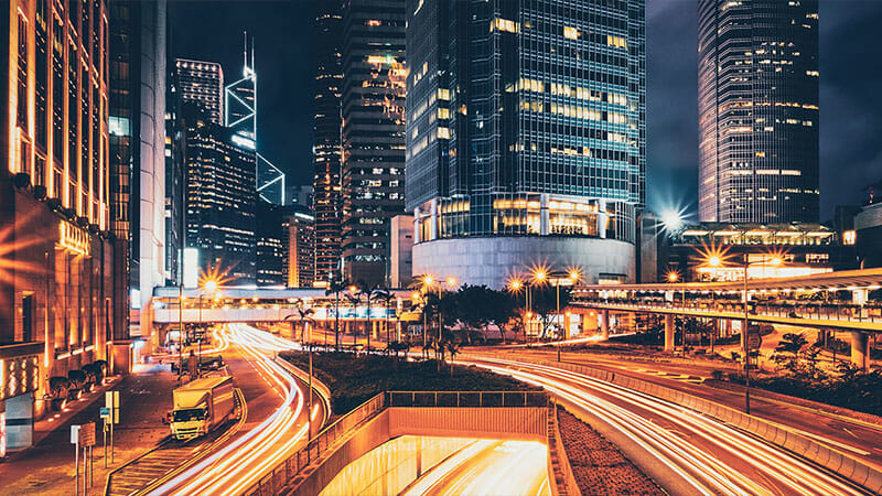 Night skyline of a big city
